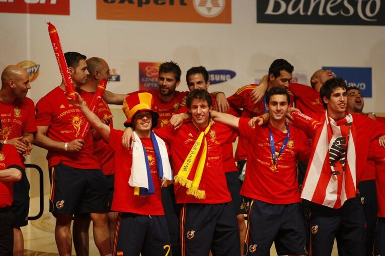 10年南アW杯優勝後、マドリーで行われた凱旋セレモニー　©Daisuke Nakashima