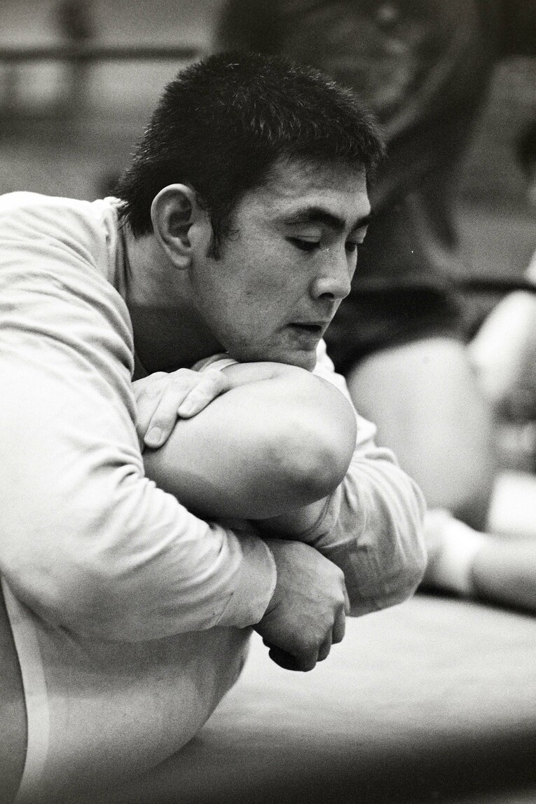 スパーリング中の武藤。1985年、東京で撮影