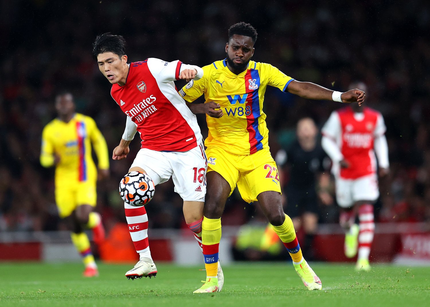 今夏、古橋亨梧の所属するセルティックからクリスタルパレスに移籍したエドゥアール。デビュー戦で2ゴールを決めるなど、すぐさまプレミアリーグに順応した　©Getty Images