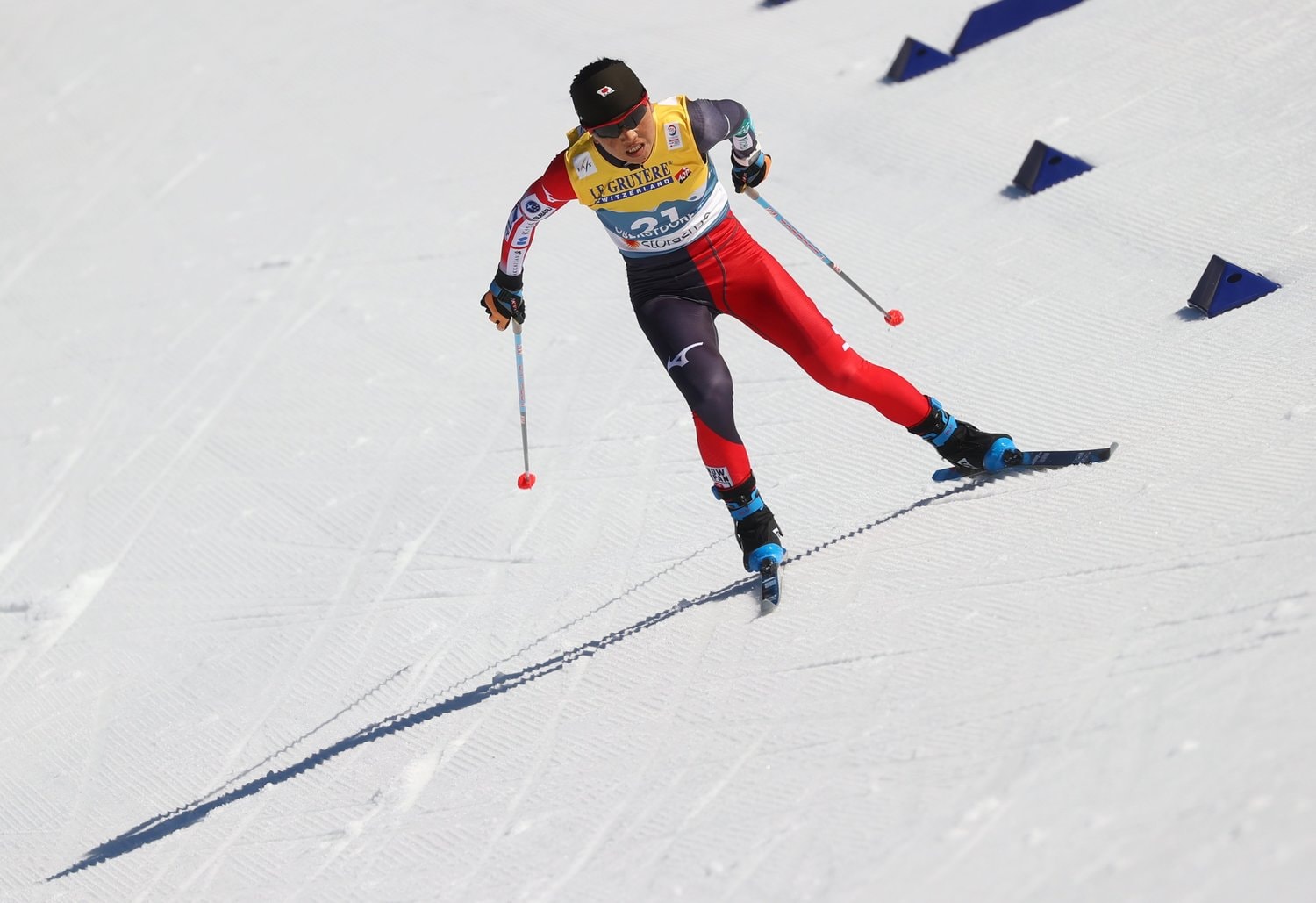 石田はノルディックスキー世界選手権で4種目に出場。最高位は女子団体リレーの10位だった ©REUTERS/AFLO