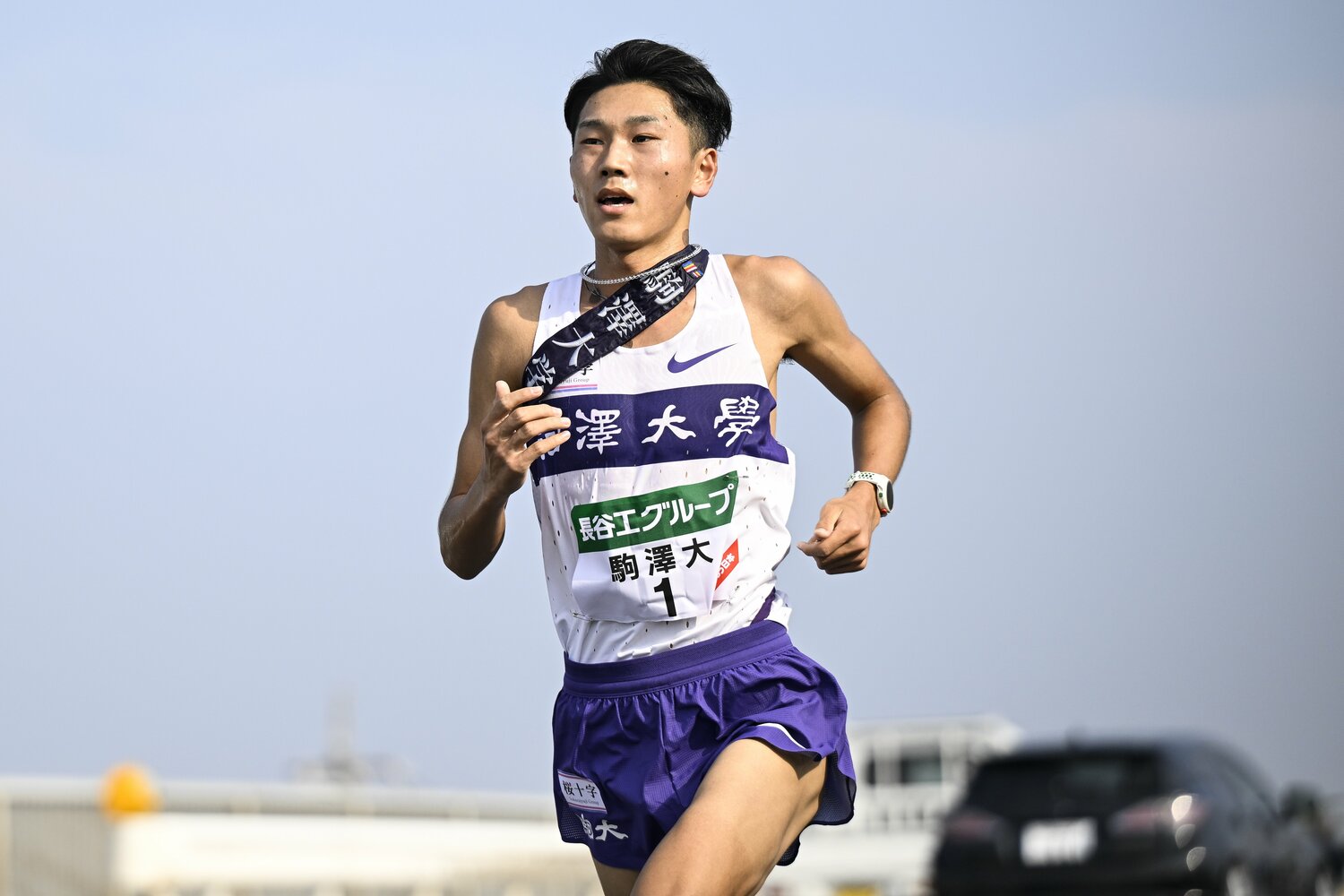 全日本大学駅伝3区で、日本人トップの力走を見せた篠原。好きなキャラクターはロック・リー（NARUTO）　©Asami Enomoto