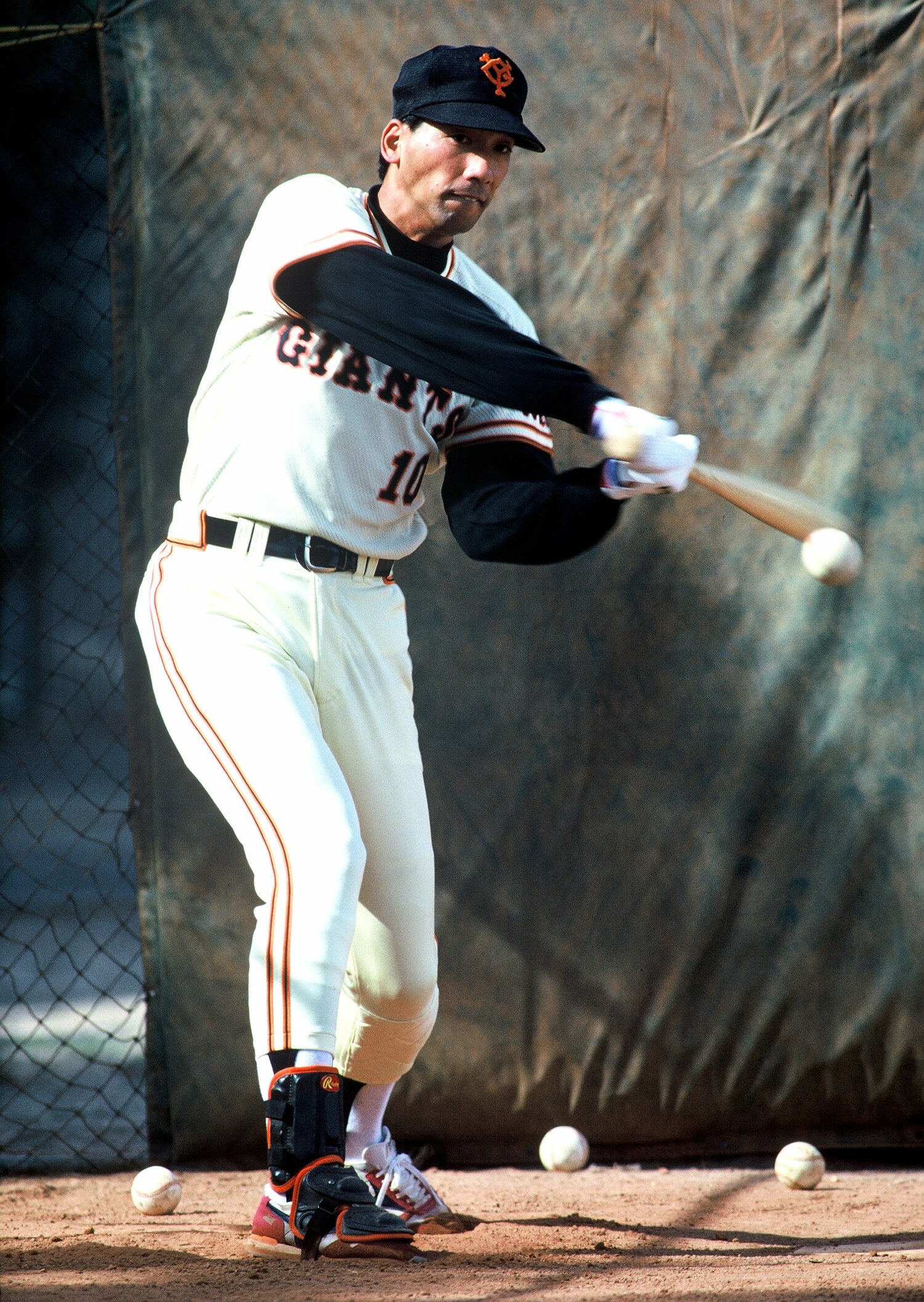 1988年キャンプでの打撃練習　©Makoto Kenmizaki