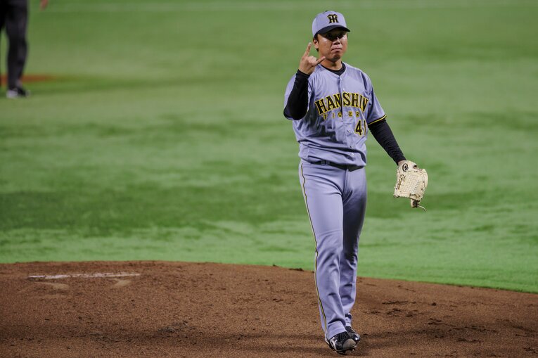 第1戦で7回1失点と好投した村上頌樹　©Kiichi Matsumoto