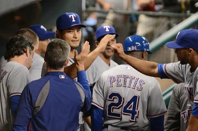 2013年4月2日、完全試合まで「あと1人」に迫る快投を見せたダルビッシュ有。MLBの舞台で圧倒的な実力を証明した ／ photograph by AFLO