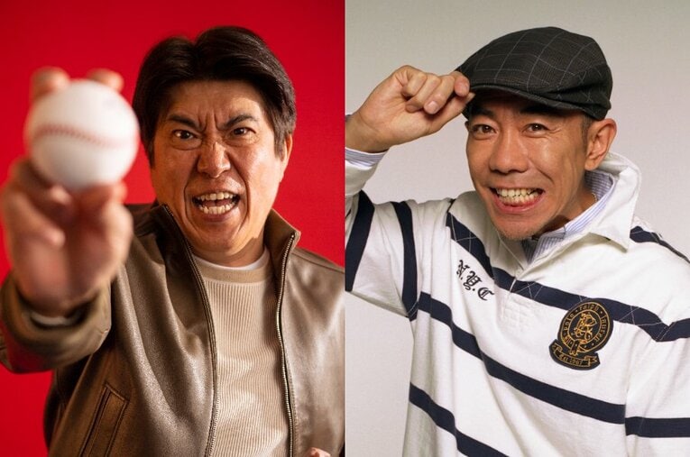 帝京高校の野球部だった石橋貴明（左）とサッカー部出身の木梨憲武。とんねるずの結成は1980年だった ／ photograph by BUNGEISHUNJU