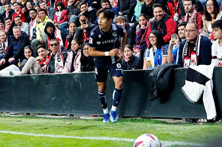 ラージョ戦ではPK誘発のクロスを送り込んだ久保建英。敵地ラージョ、そしてソシエダファンも熱視線を送る ／ photograph by Daisuke Nakashima