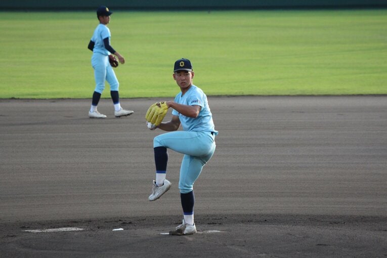 5回を投げ切った近江・山田　©︎Fumi Sawai