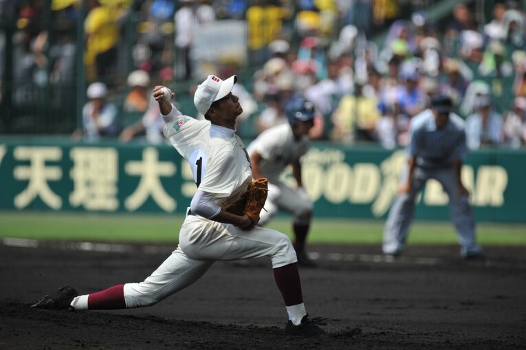 「最強」大阪桐蔭に立ち向かった大竹耕太郎（済々黌高。当時2年生）　 ©Hideki Sugiyama