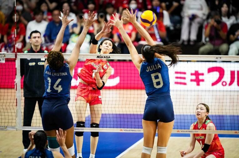 和田由紀子（VNLブラジル戦）　©︎Volleyball World