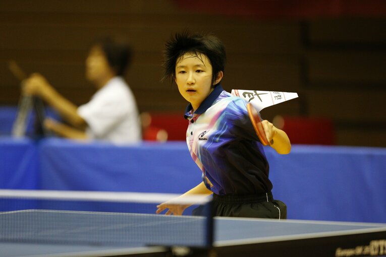 当時中学2年生の早田ひな（2014年 全国中学校体育大会）