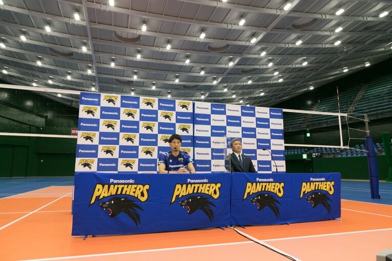 引退会見の様子　©︎Panasonic PANTHERS