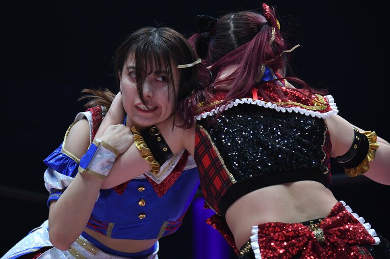 3月19日のタイトルマッチで闘志をむき出しにする荒井優希