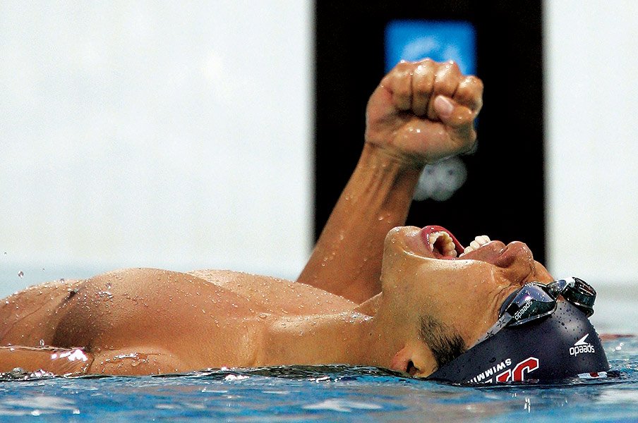 <五輪ヒーローの成長譚>北島康介「下町の少年がスターになるまで」<Number Web> photograph by Getty Images