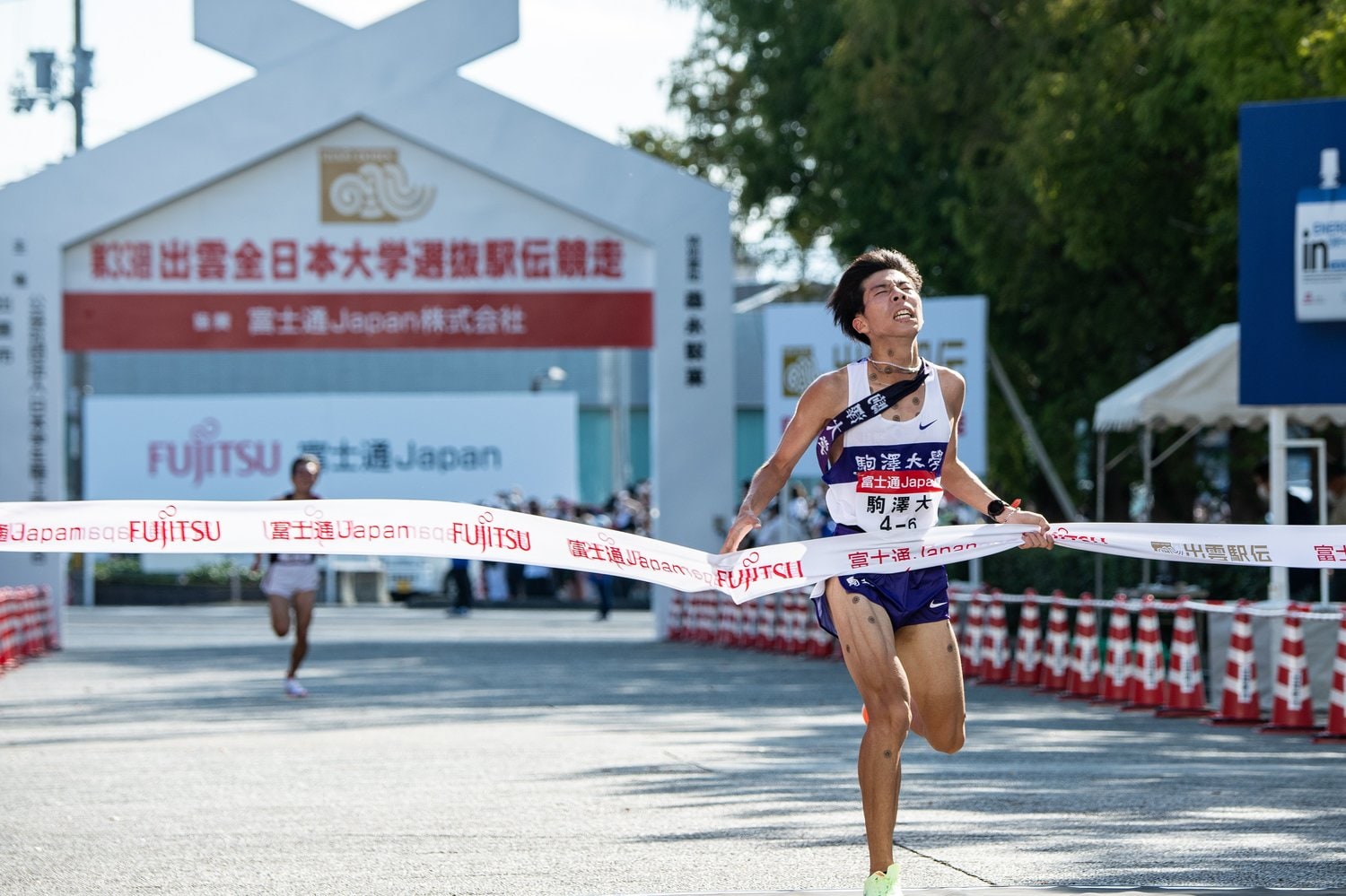 8位で受け取った襷を2つも順位をあげてゴールまで届けた田澤。まさに気迫迫る走りだった　©Nanae Suzuki