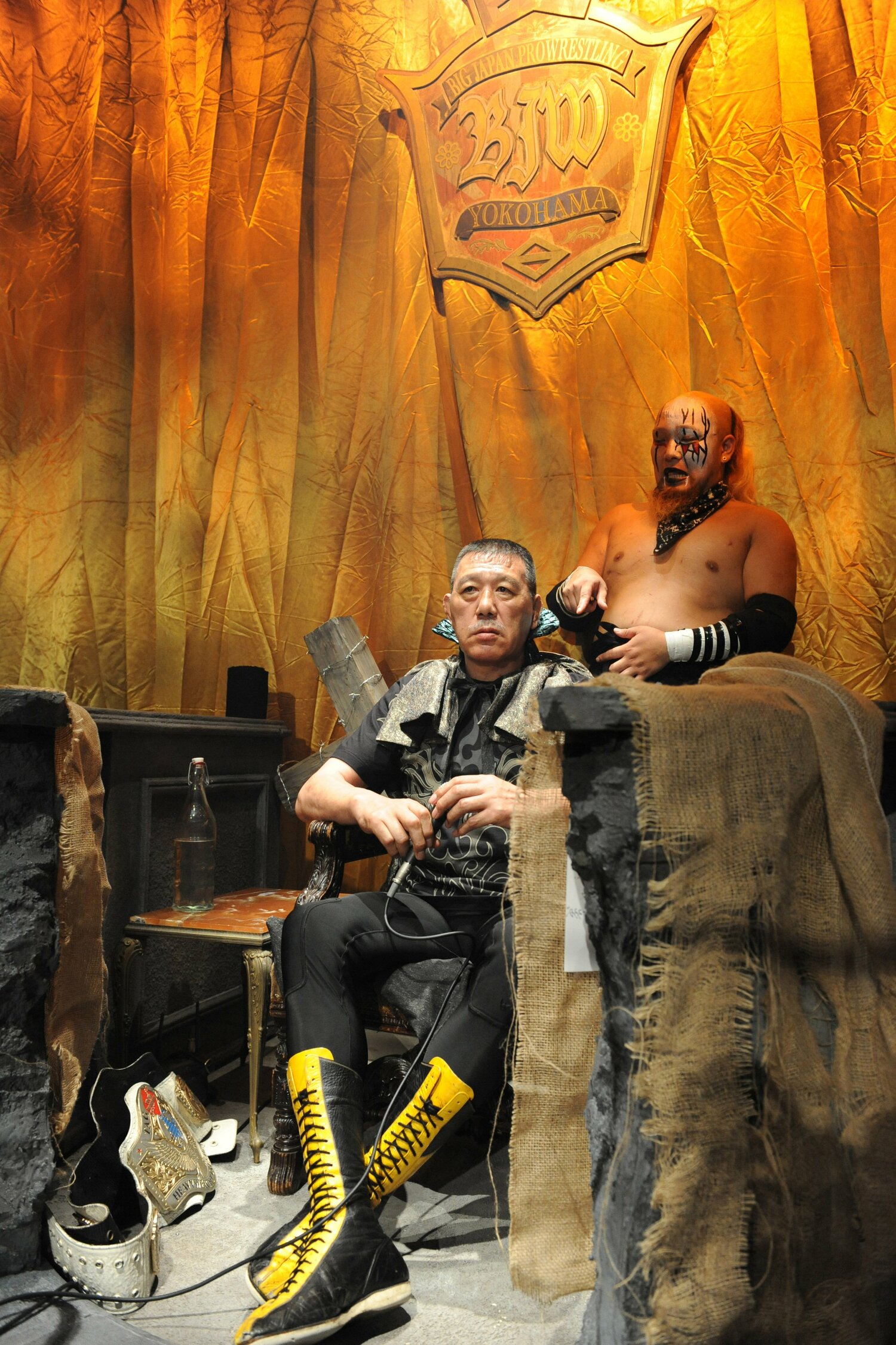 2008年8月、横浜・赤レンガ倉庫で『リア王』に扮する小鹿