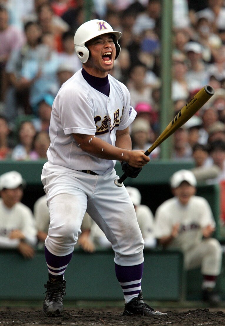 バッターボックスで吠える今吉晃一　©Sankei Shimbun