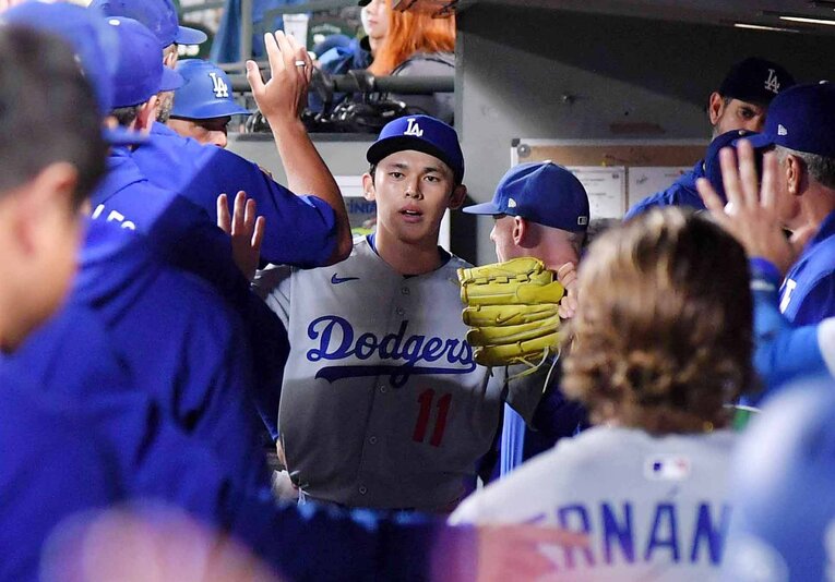 2度目の中継ぎ登板となったマリナーズ戦では本塁打王カル・ラリーを三球三振に　©JIJI PRESS