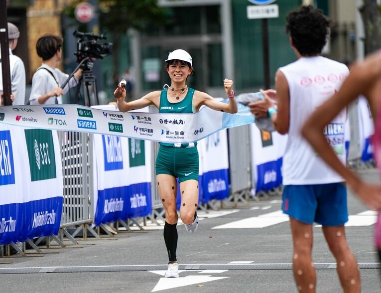 初マラソンとなった北海道マラソンで2位に入った不破　©Satoshi Wada
