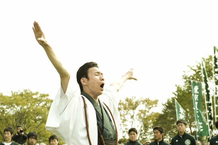 箱根駅伝の風物詩となっていた、緑を基調にした東農大の応援団　©Miki Fukano