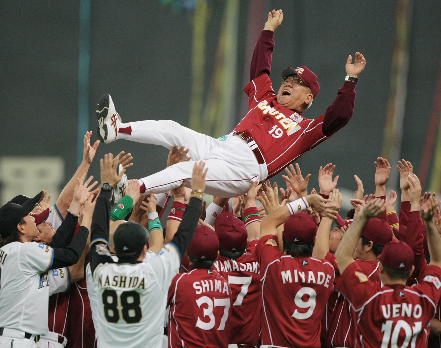 2009年、楽天史上初のCS進出を花道に退任した野村克也 ©JIJI PRESS