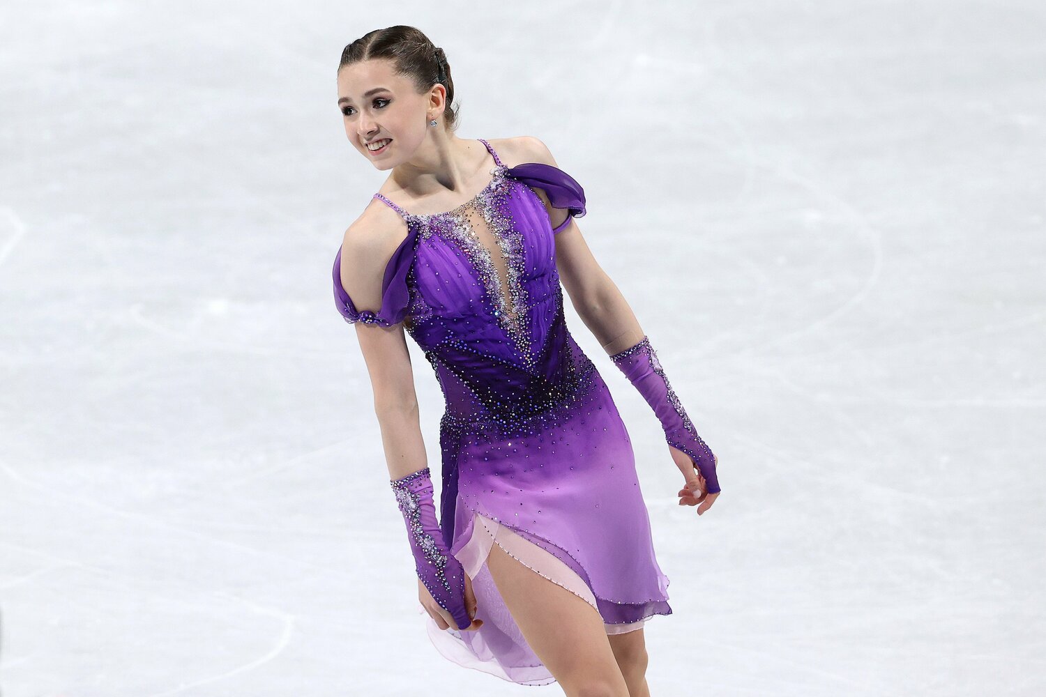 団体戦のショートプログラムで見せていた笑顔　©️Getty Images