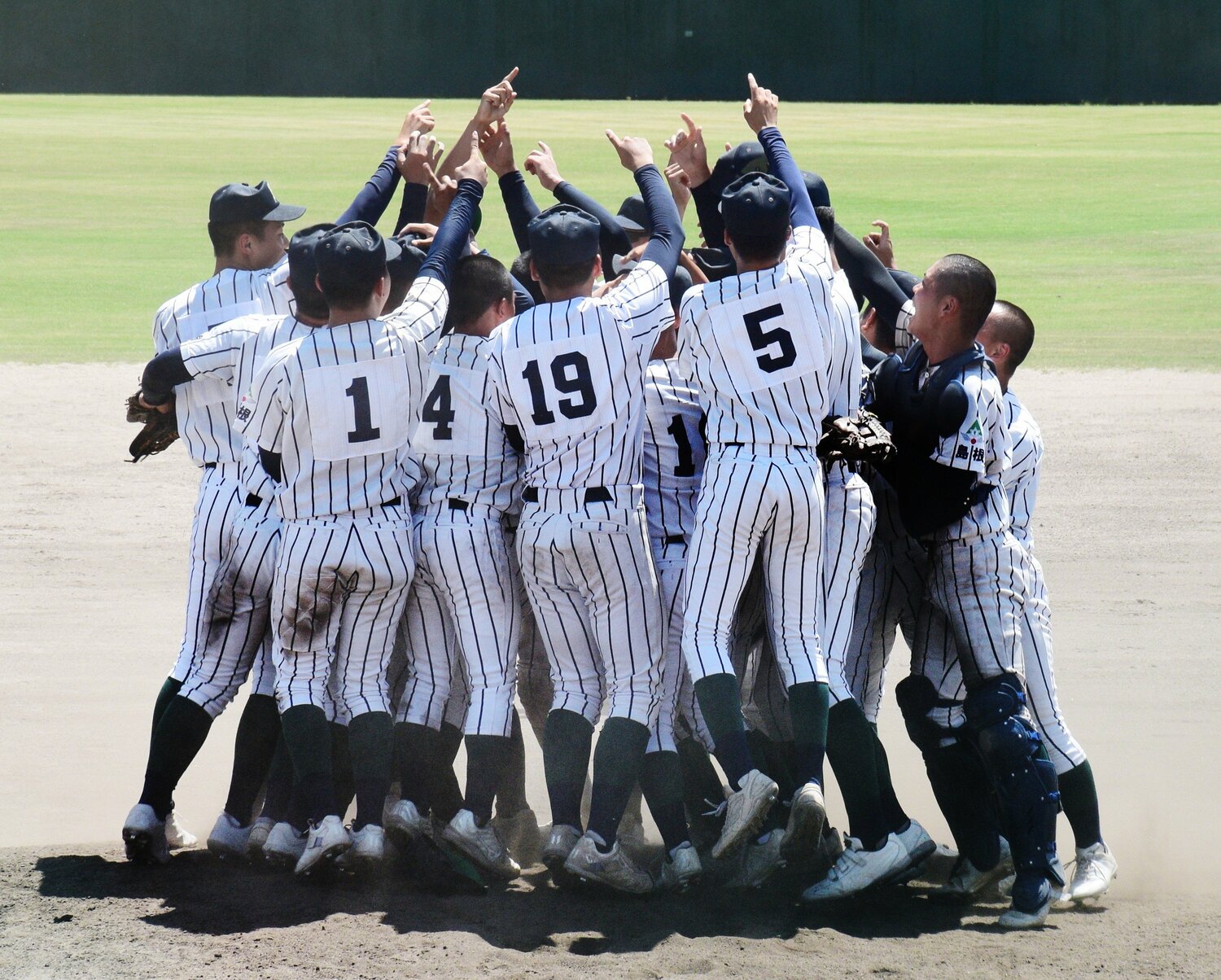 令和にモデルチェンジした「やくざ監督」のもと、開星ナインは島根大会決勝で26-2の圧勝劇を見せた　©JIJI PRESS