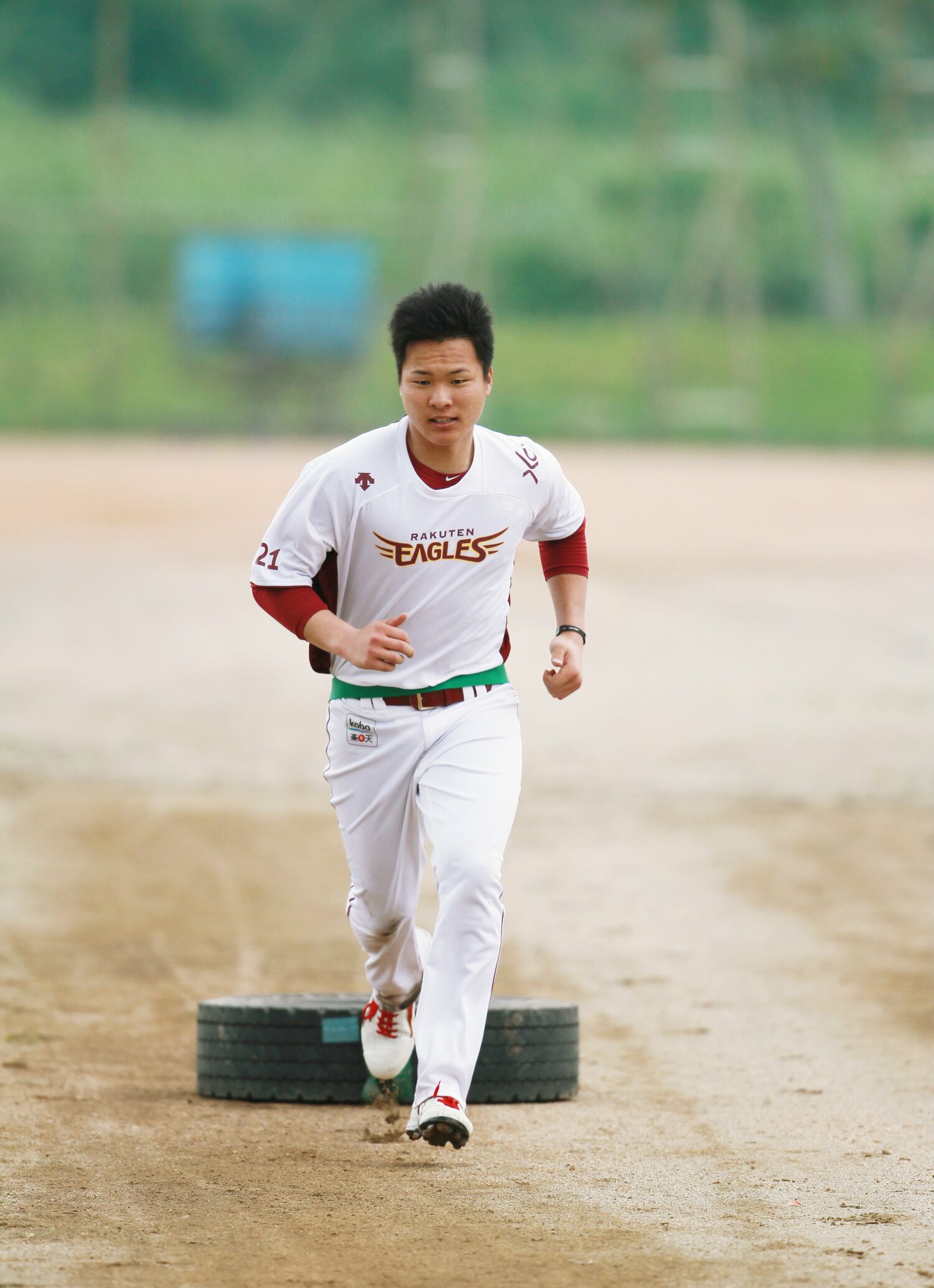 写真は2013年の春季キャンプで。プロ2年目へ向けトレーニングを積む　©JIJI PRESS