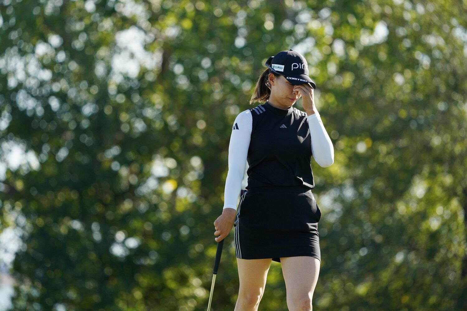 テキサス州のオールドアメリカンGCで行われた「アセンダントLPGA」で2週連続での予選落ちを喫した渋野日向子。快晴の天候だったが、表情は曇ったままだった　©︎Shizuka Minami