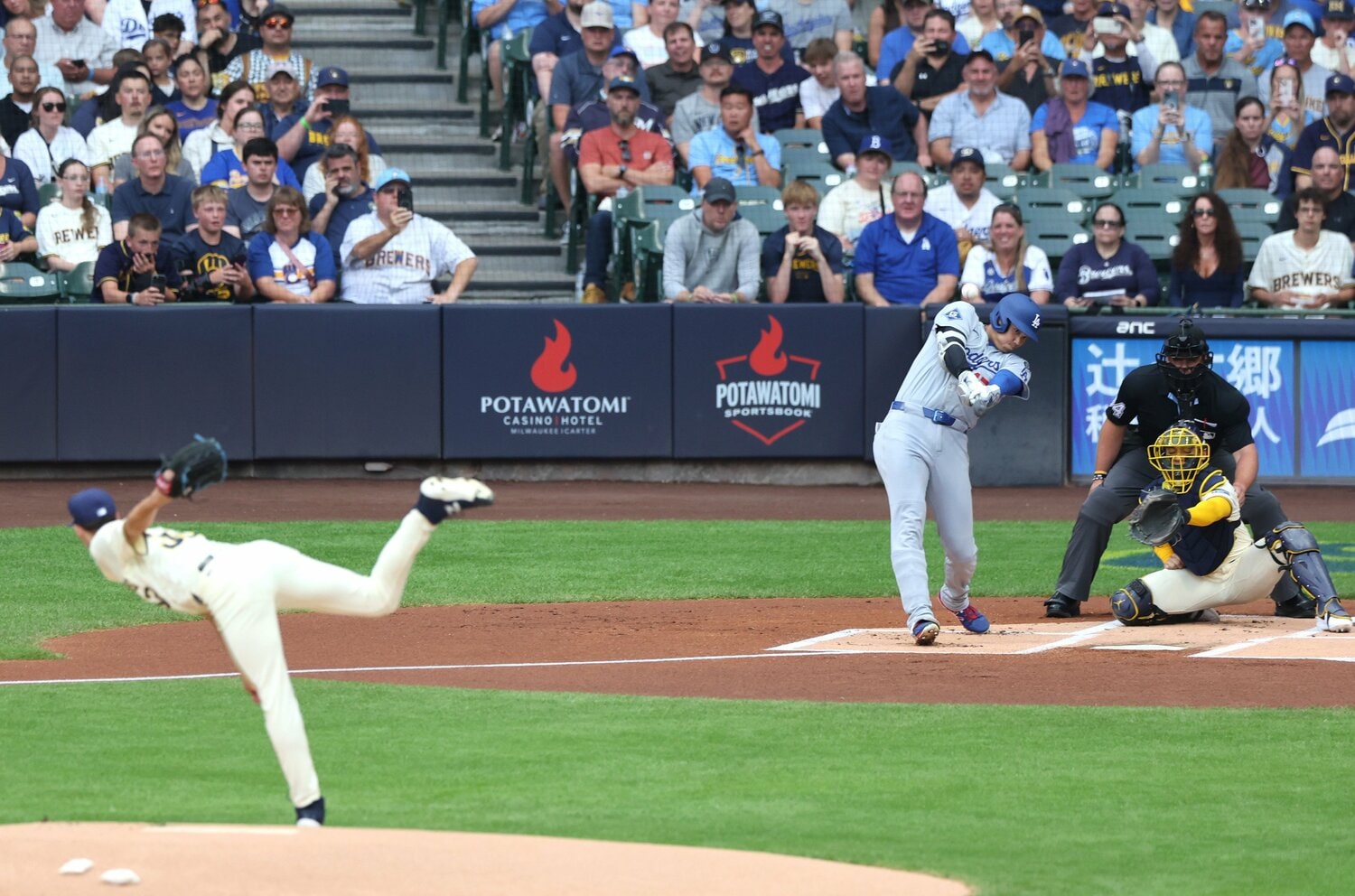 大谷がミジオロウスキーから放った本塁打　©JIJI PRESS