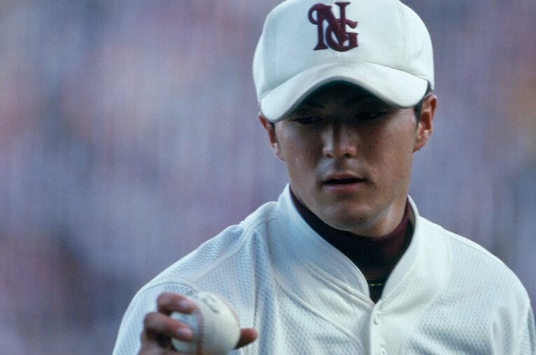 日南学園で衝撃の155kmを出した当時の寺原 ／ photograph by Hideki Sugiyama