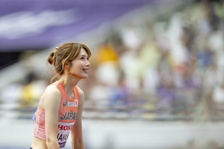 【東京世界陸上】100mハードル予選の結果を待つ中島ひとみ（長谷川体育施設）　©Kiichi Mastumoto