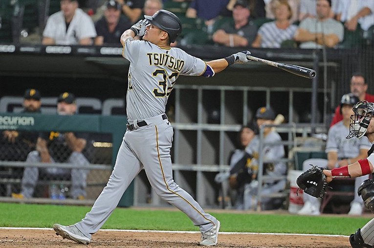 パイレーツに移籍後、ホームランを量産している筒香 ／ photograph by AFP/JIJI PRESS