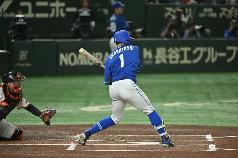 岡林勇希（4月24日、巨人対中日戦）　©Hideki Sugiyama