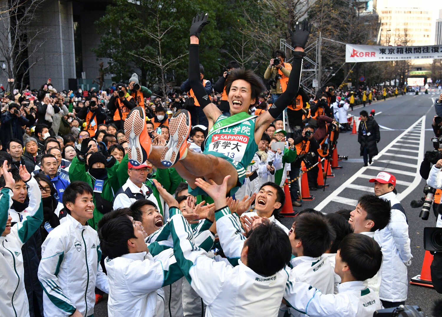 94回大会は青学大が4連覇を飾り、東海大は5位だった　©JIJI PRESS