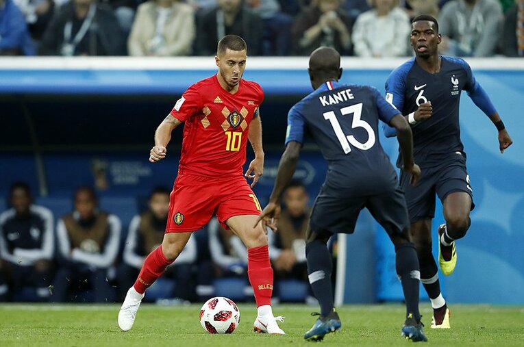 アザール、カンテ＆ポグバ……福西氏が強く推した面々は納得のメンバーだ。 ／ photograph by Getty Images