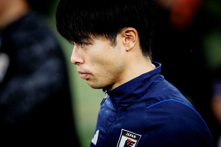 日本代表3月シリーズ、ウルグアイ戦の三笘 ©Kiichi Matsumoto/JMPA