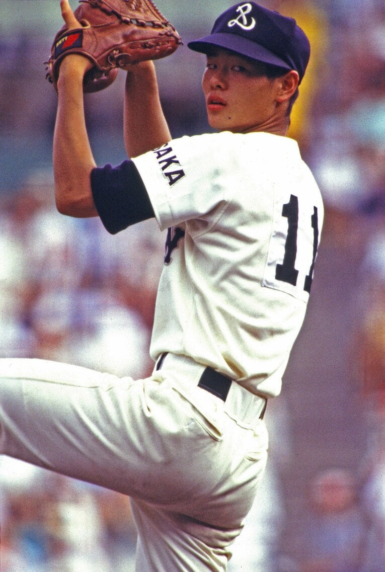 PL学園で1年生の時から甲子園のマウンドにあがった桑田真澄　©︎Katsuro Okazawa/AFLO