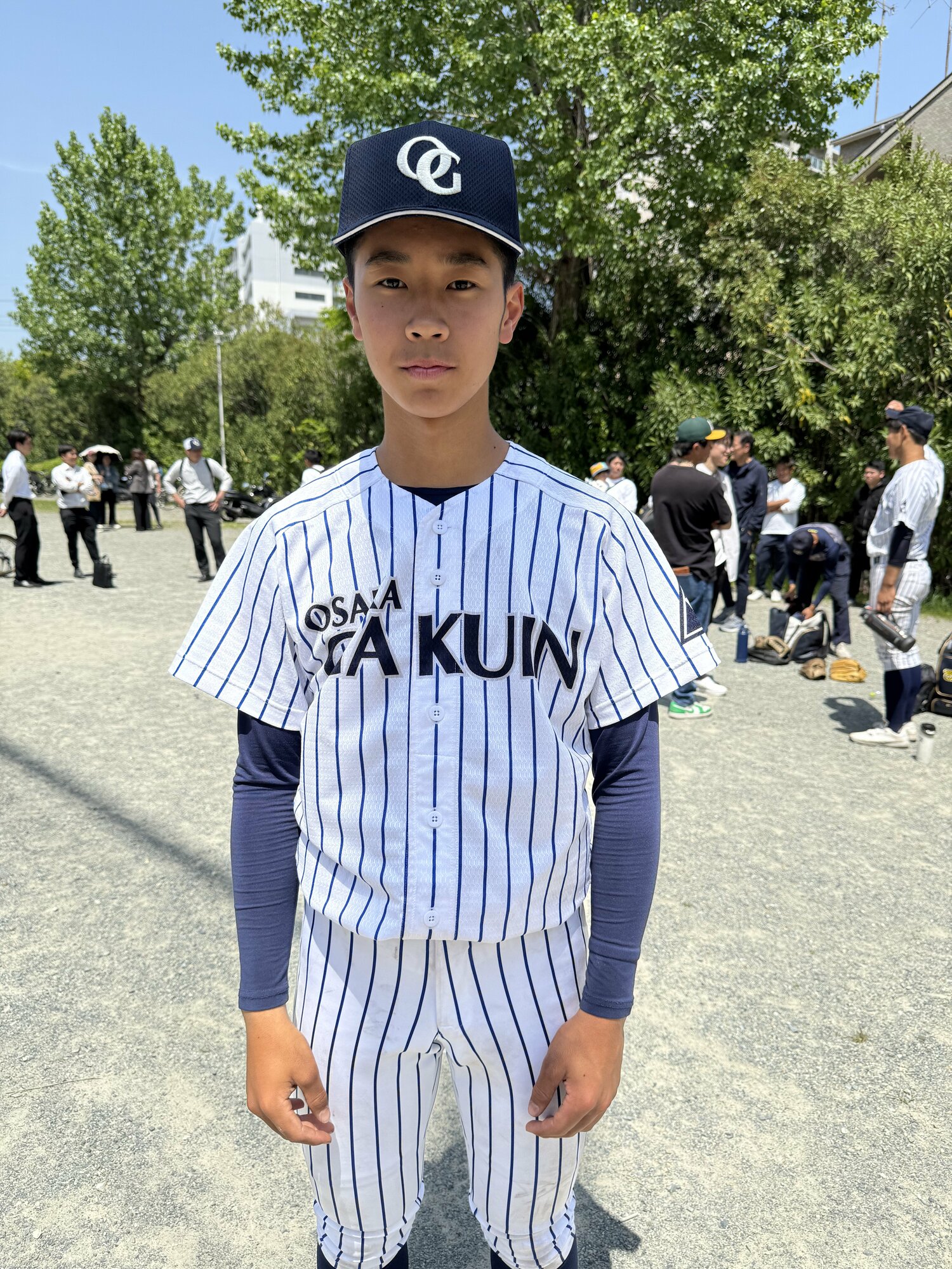 大阪桐蔭や東海大相模など、名だたる強豪や甲子園常連校からの勧誘を蹴って、大阪学院大高を選んだ林将輝 ©Yuji Yanagawa