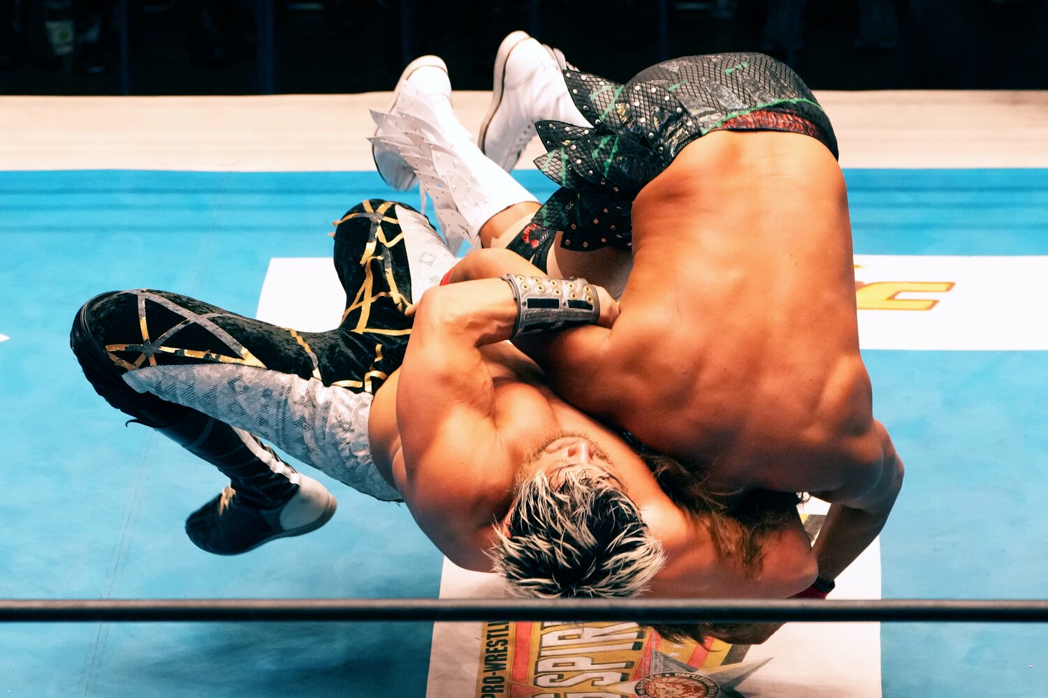 内藤哲也戦の変型DDT。試合後、SANADAはLIJ脱退を表明した　©Essei Hara