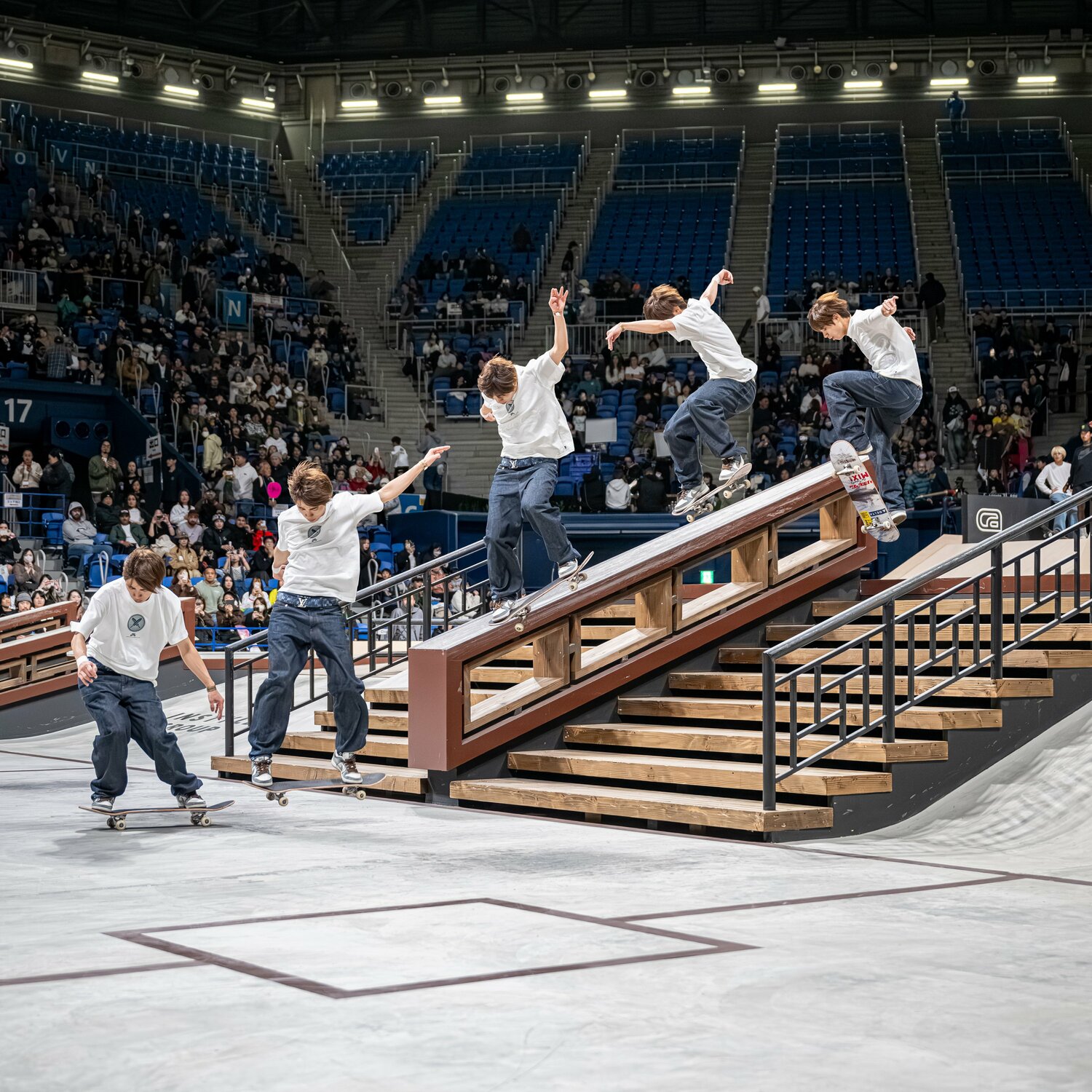 3月のWSTドバイでは写真の技をメイクするはずが、トラック（ボード下の金具）を掛け損ね準決勝敗退に　©︎Yoshio Yoshida／World Skate