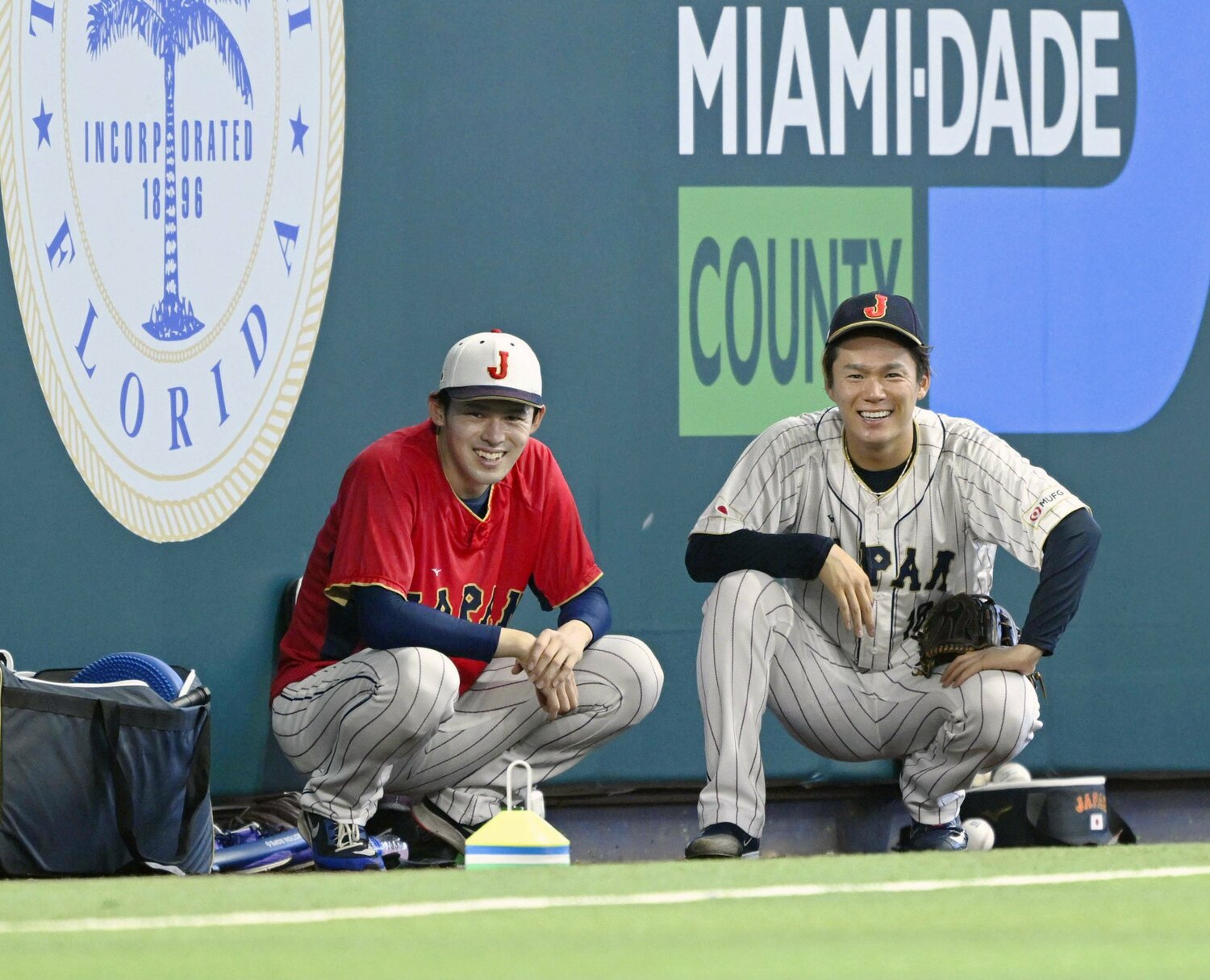 WBC時の仲睦まじげな2人　©Kyodo News　