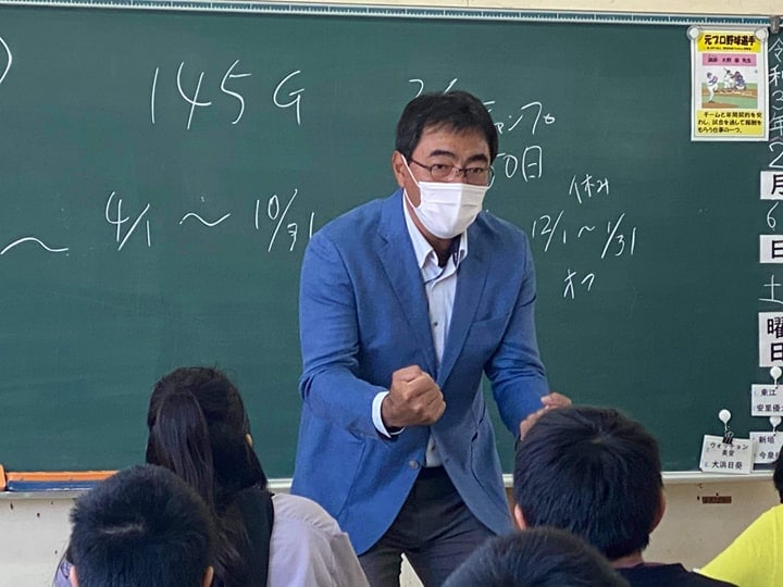 授業で熱弁する大野氏※本人提供