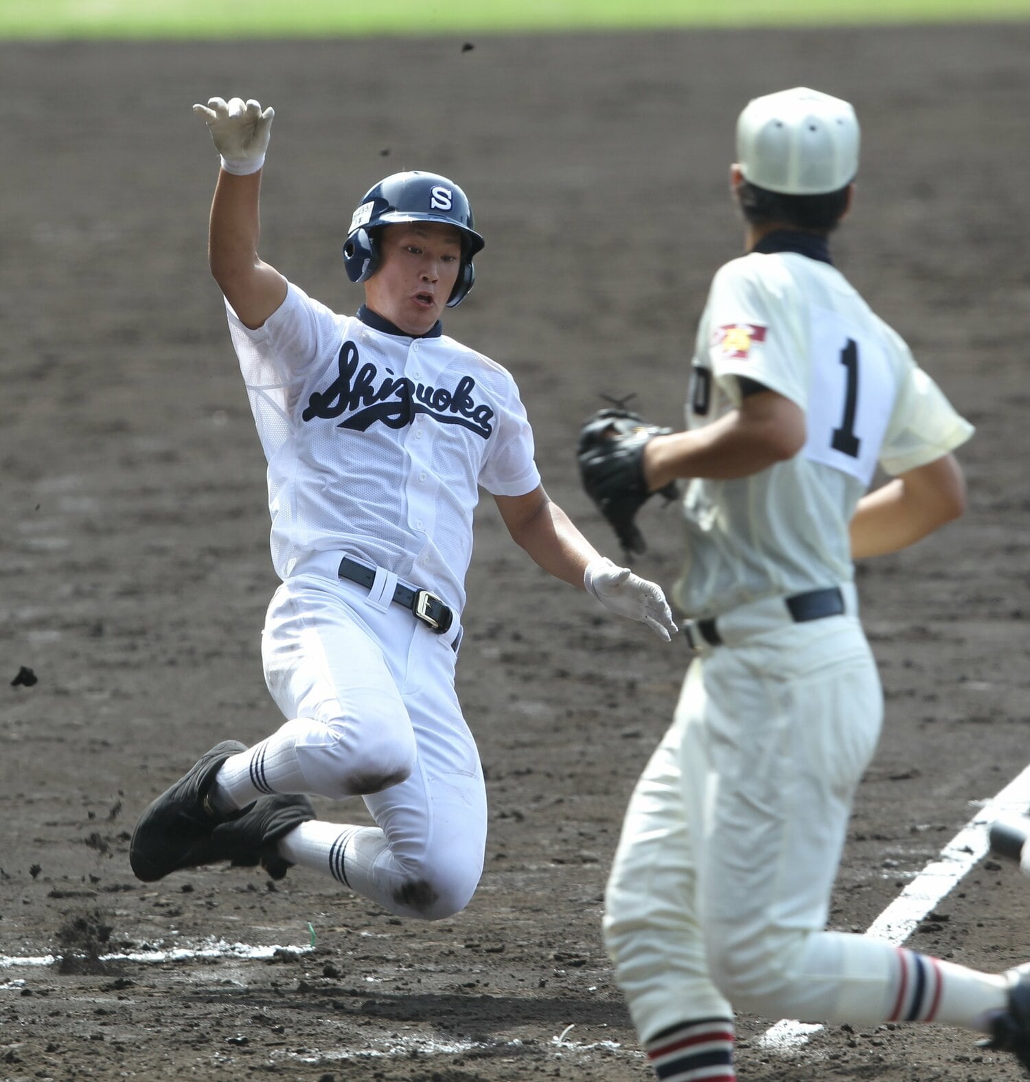 2011年夏の甲子園での静岡高校 ©JIJI PRESS