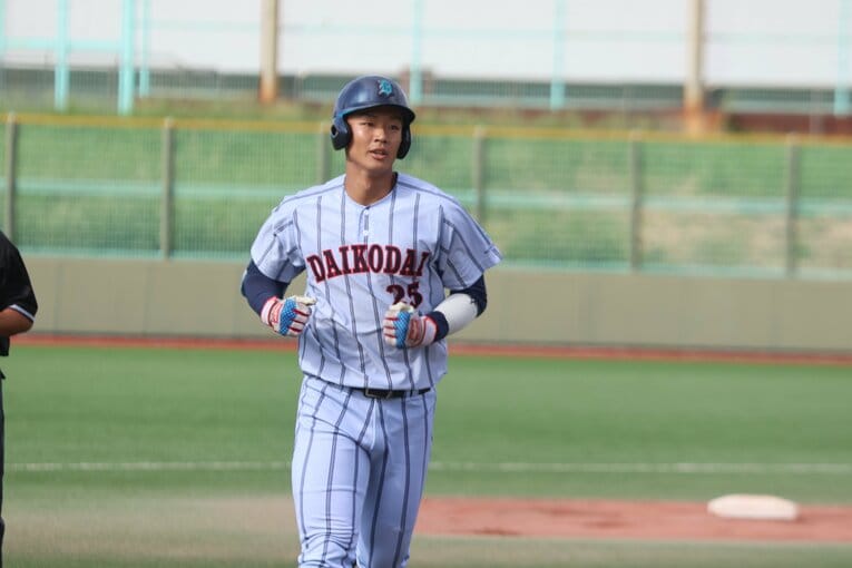 日ハムから育成1位指名を受けた岡田。大工大からは初のドラフト指名となった　©Yuki Suenaga
