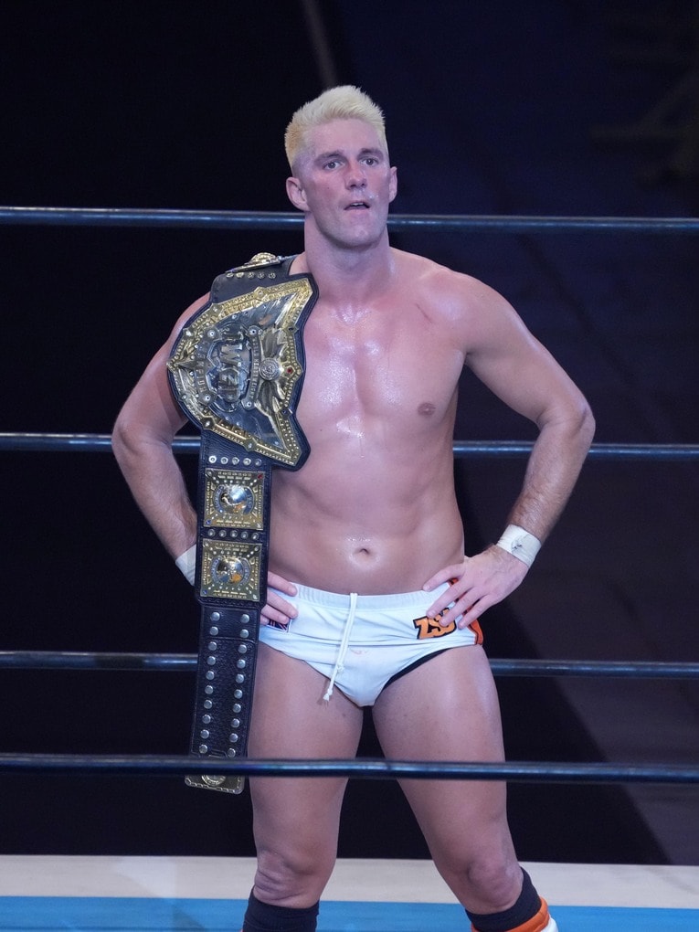 IWGP世界ヘビー級王者のザック・セイバーJr.　©Essei Hara