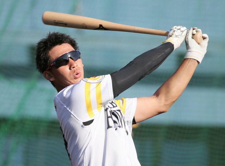 2020年春季キャンプで打撃練習をする真砂 ©JIJI PRESS