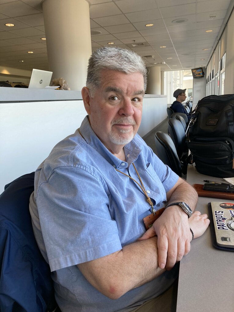 老舗ボストン・グローブ紙でレポーターを務めるピート・エイブラハム氏　©︎Daisuke Sugiura