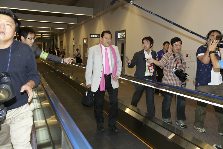 2009年、北朝鮮から帰国したアントニオ猪木　©Shiro Miyake