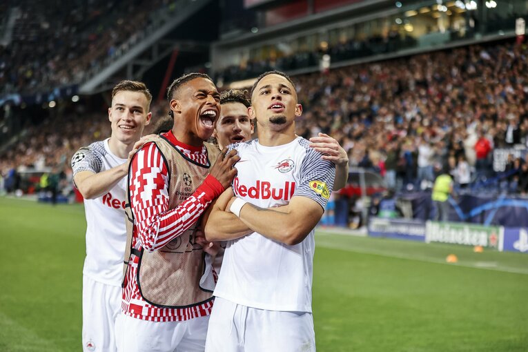 中野氏が観戦したCLで2ゴールを奪ったFWノア・オカフォー（21歳／スイス代表）や早くも争奪戦が繰り広げられる19歳のFWカリム・アデイェミ（ドイツ代表）など、有望株が揃うザルツブルク　©︎Getty Images