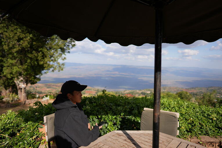 ケニアで合宿中の大迫傑　©Junya Osako